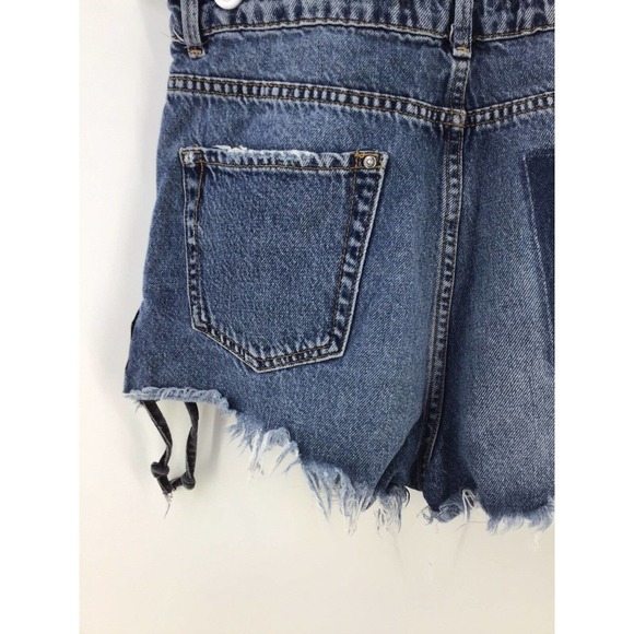 Zara Womens Size 4 Blue Denim Jean Cut Off Shorts Distressed - Picture 11 of 15